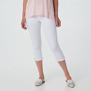Laurie Felt Silky White Denim Capri Pull-On Jeans